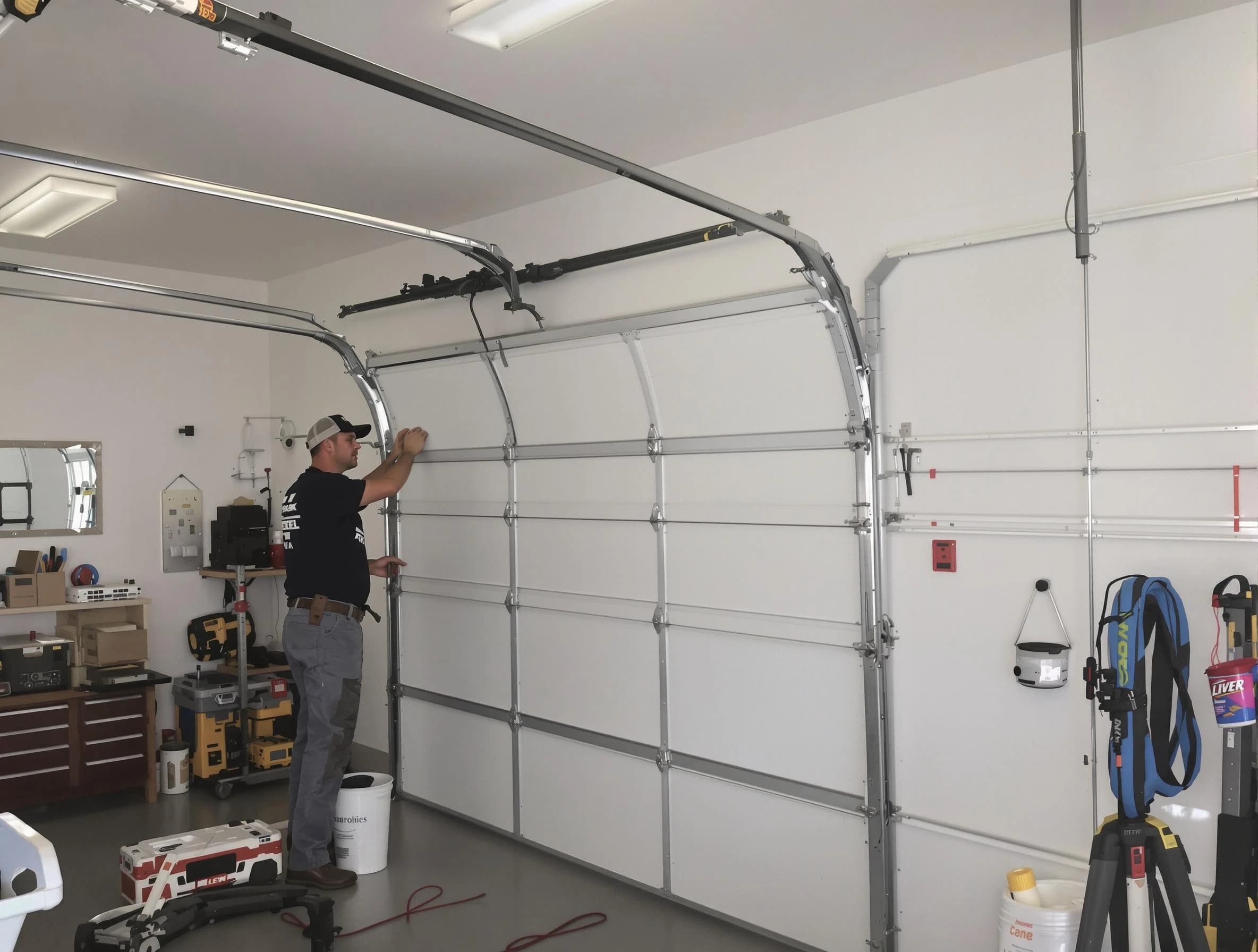 Acworth Garage Door Repair team installing new garage door in Acworth