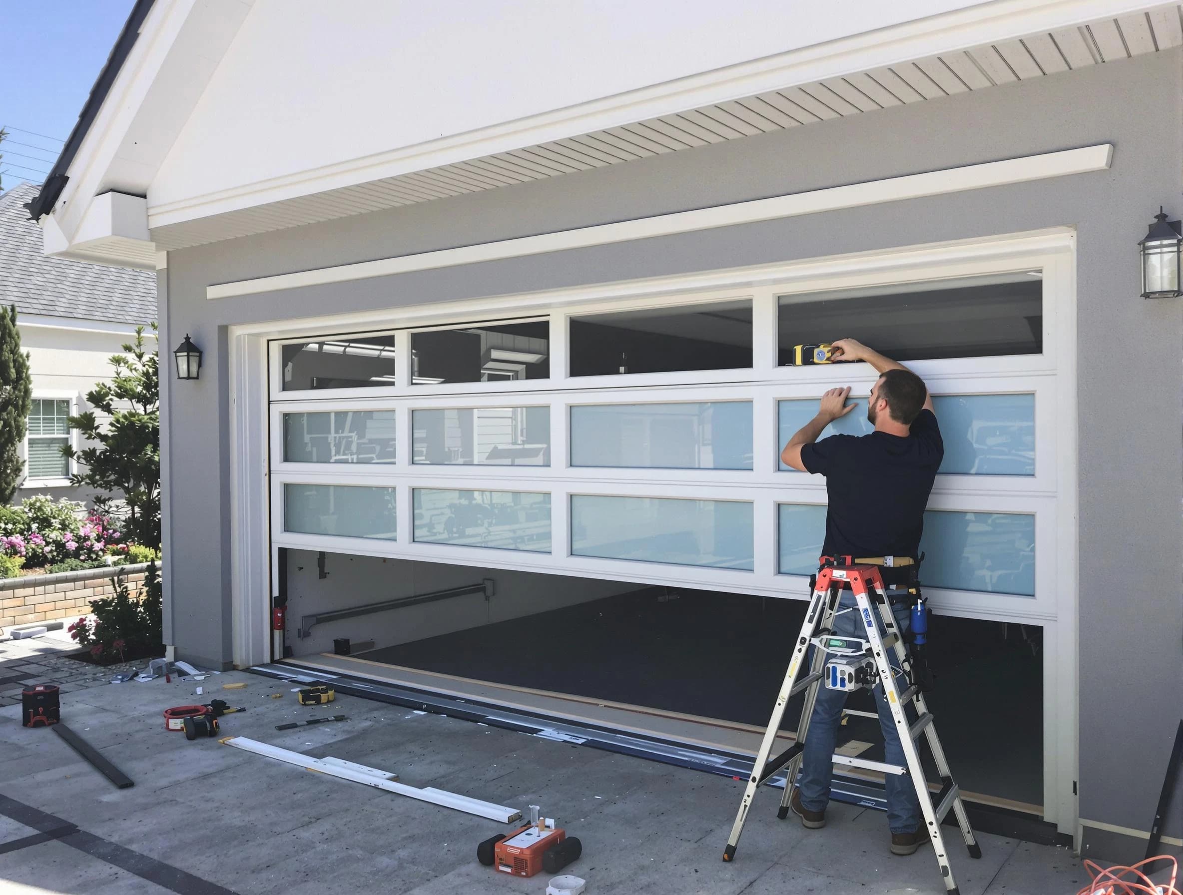 Acworth Garage Door Repair team performing garage door replacement in Acworth