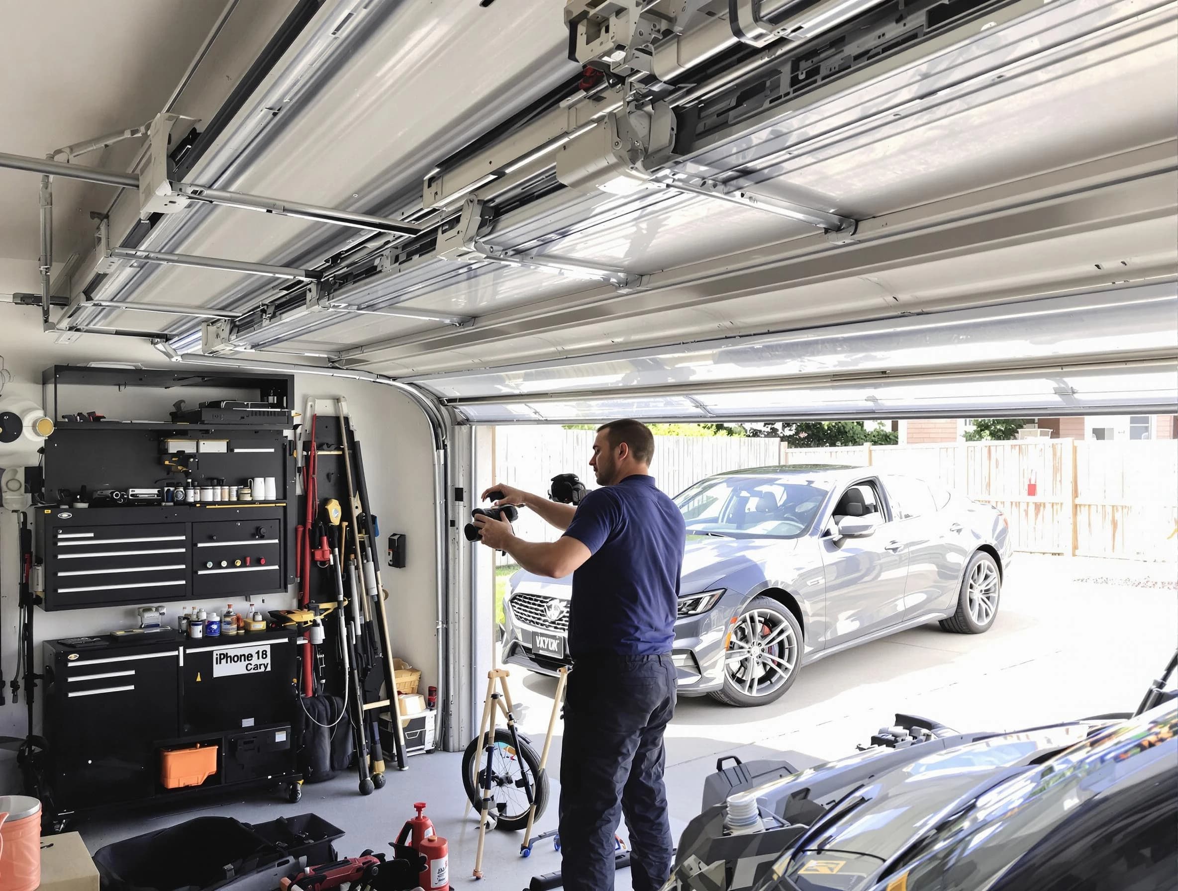 Acworth Garage Door Repair technician fixing noisy garage door in Acworth