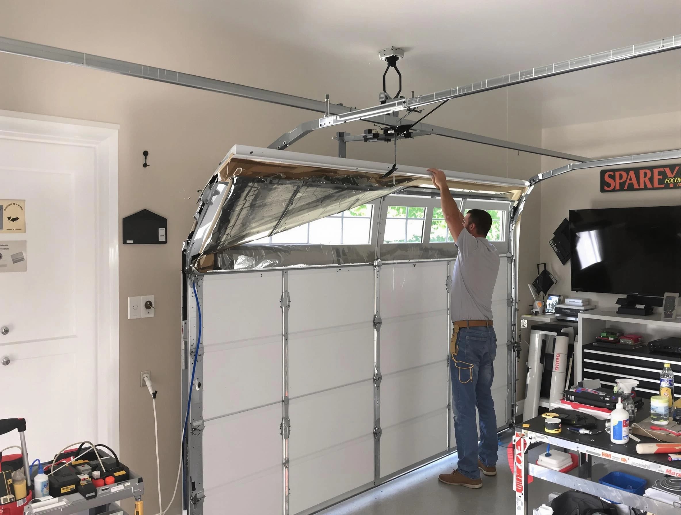 Garage door section replacement by Acworth Garage Door Repair in Acworth