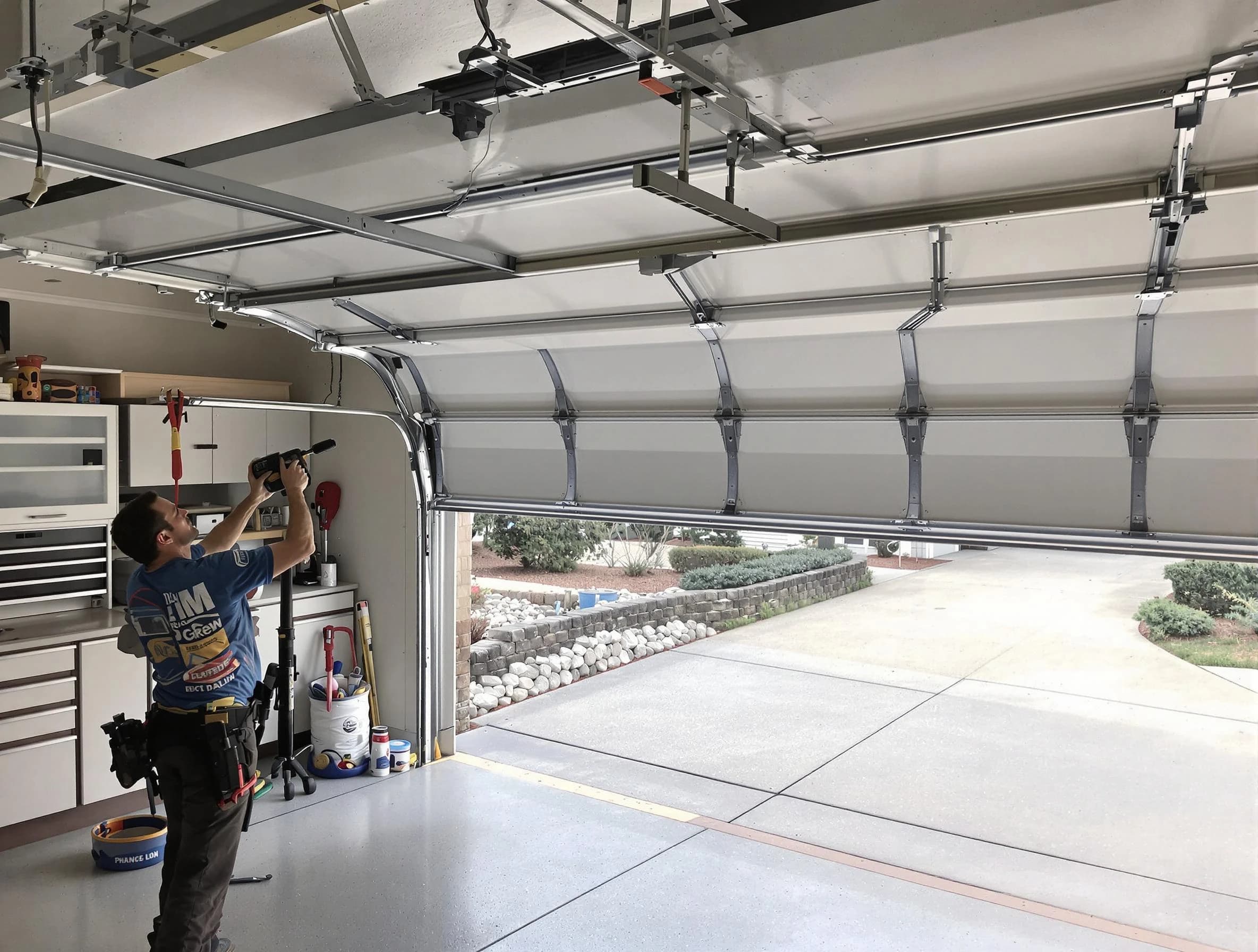 Garage door track repair service by Acworth Garage Door Repair in Acworth