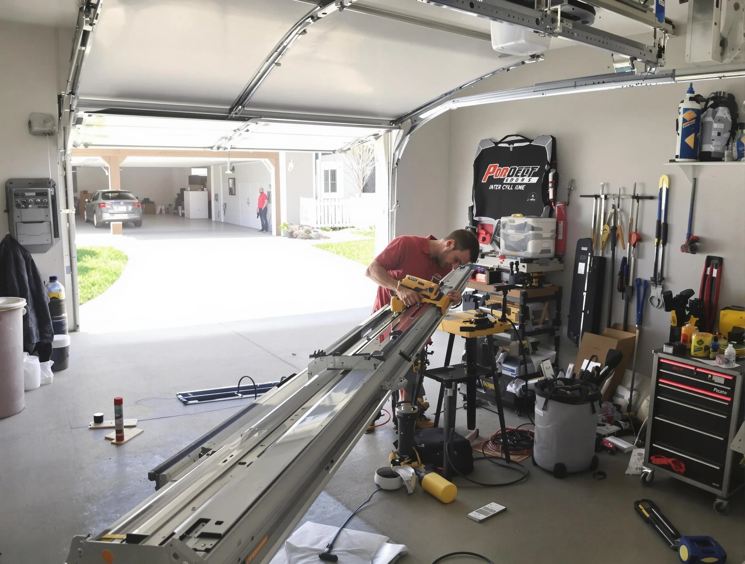 Acworth Garage Door Repair expert performing track repair in Acworth