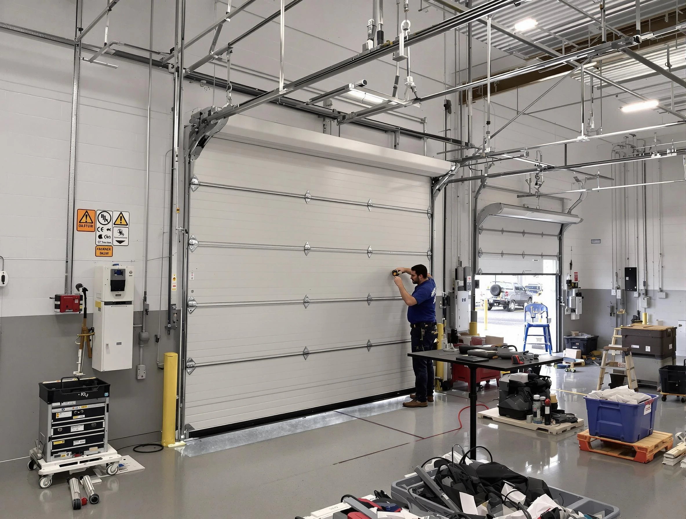 Commercial garage door repair being performed by Acworth Garage Door Repair expert in Acworth