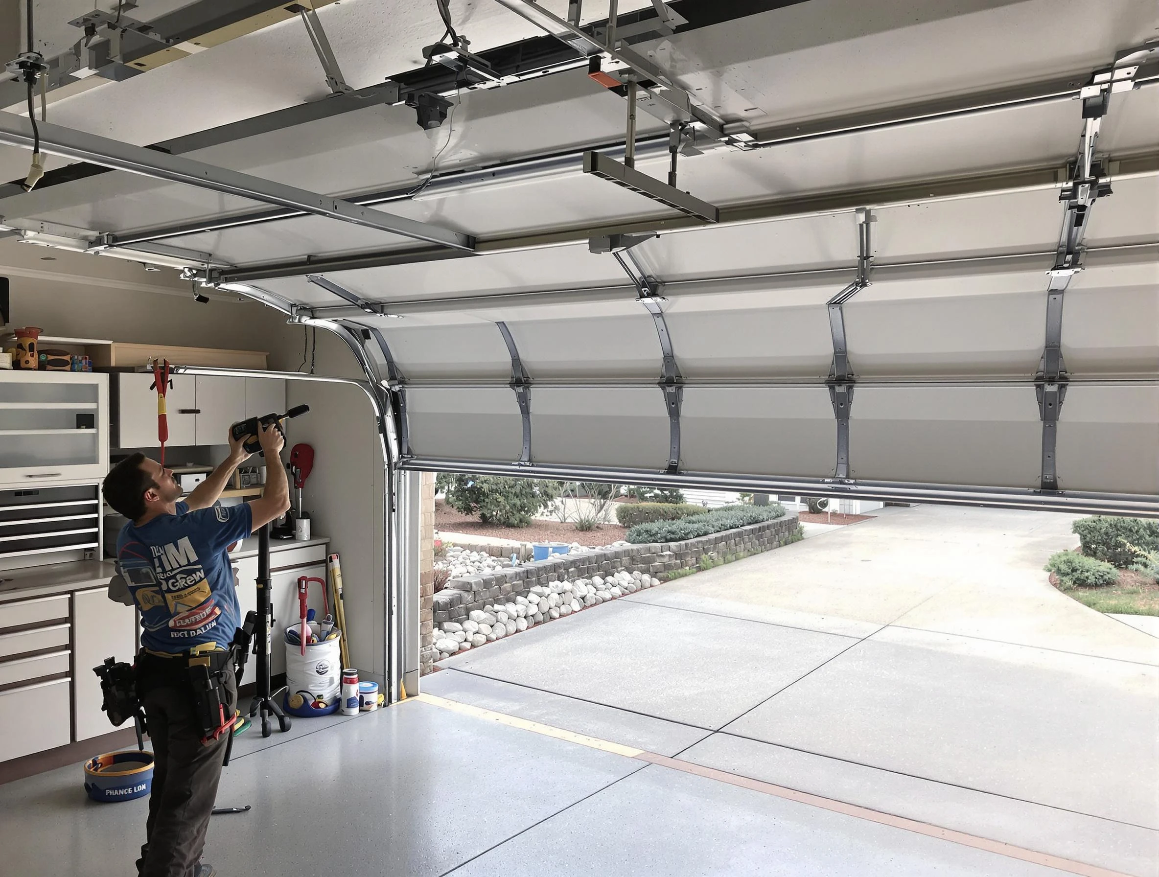Garage door track repair service by Acworth Garage Door Repair in Acworth